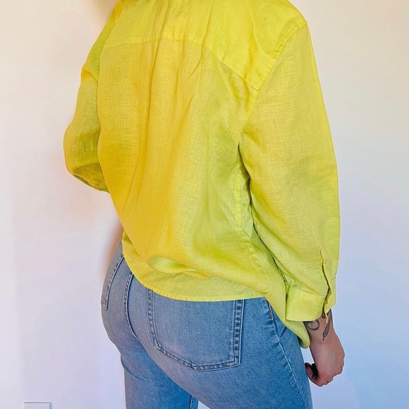 100% Linen Key Lime Button Down - Picture 3 of 4